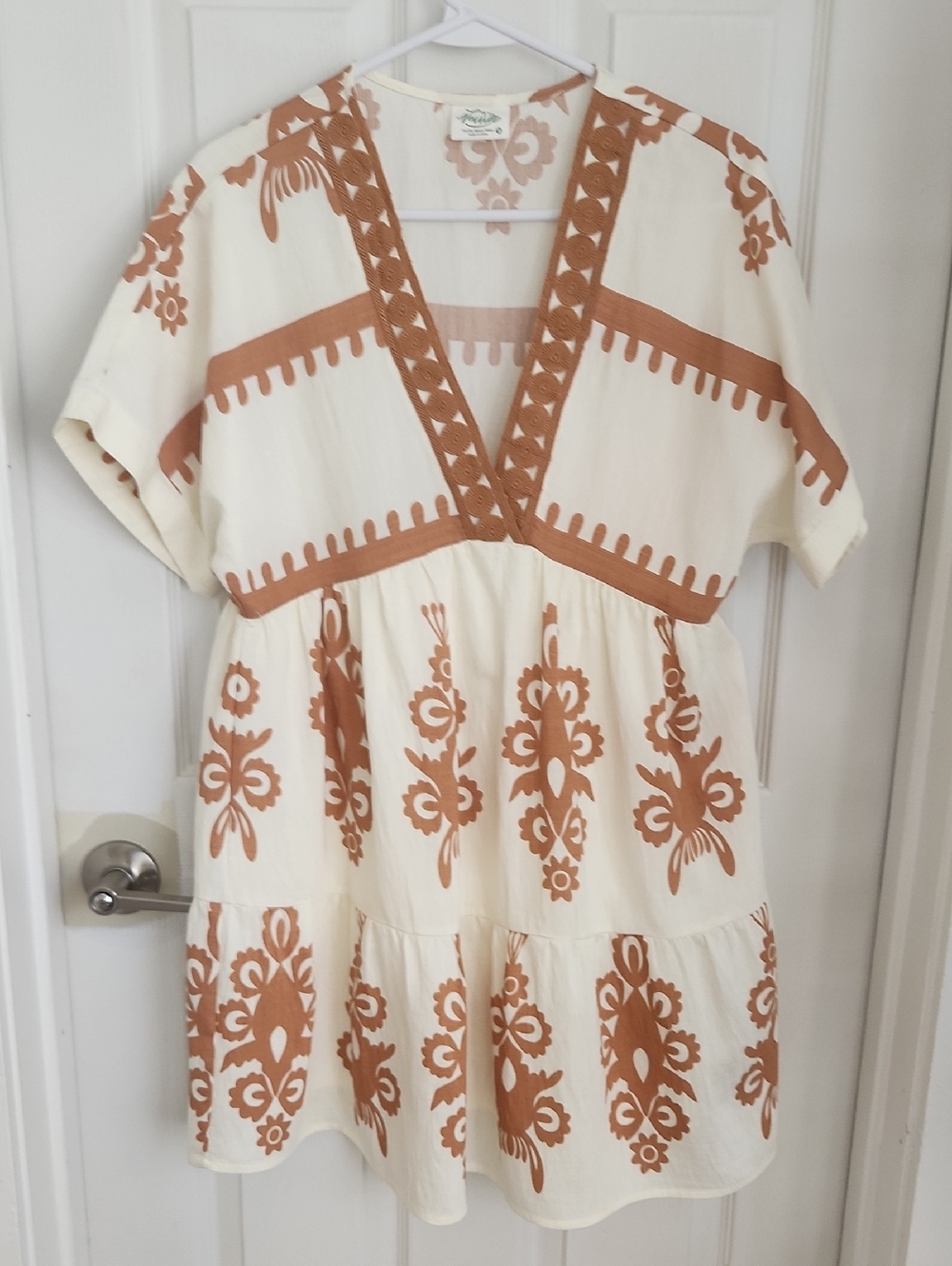 Embroidered V-Neck Dress